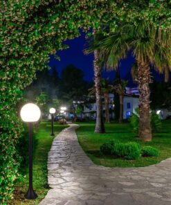 Φωτιστικό Κολωνάκι Δαπέδου Μαύρο 1xE27 με Πλαστική Οπάλ Μπάλα IP44 V-TAC – 11827