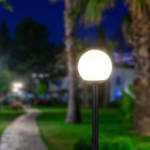 Φωτιστικό Κολωνάκι Δαπέδου Μαύρο 1xE27 με Πλαστική Οπάλ Μπάλα IP44 V-TAC – 11827