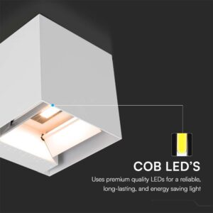 Επιτοίχιο Φωτιστικό Βεράντας COB LED 9W 3000K IP65 Ηλιακό Αισθητήρα Κίνησης PIR Λευκού Χρώματος V-TAC – 11886VT