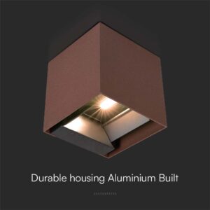 Επιτοίχιο Φωτιστικό Βεράντας COB LED 9W 3000K IP65 Ηλιακό Αισθητήρα Κίνησης PIR Καφέ Χρώματος V-TAC – 11888VT