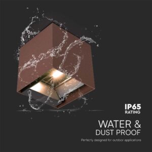 Επιτοίχιο Φωτιστικό Βεράντας COB LED 9W 3000K IP65 Ηλιακό Αισθητήρα Κίνησης PIR Καφέ Χρώματος V-TAC – 11888VT
