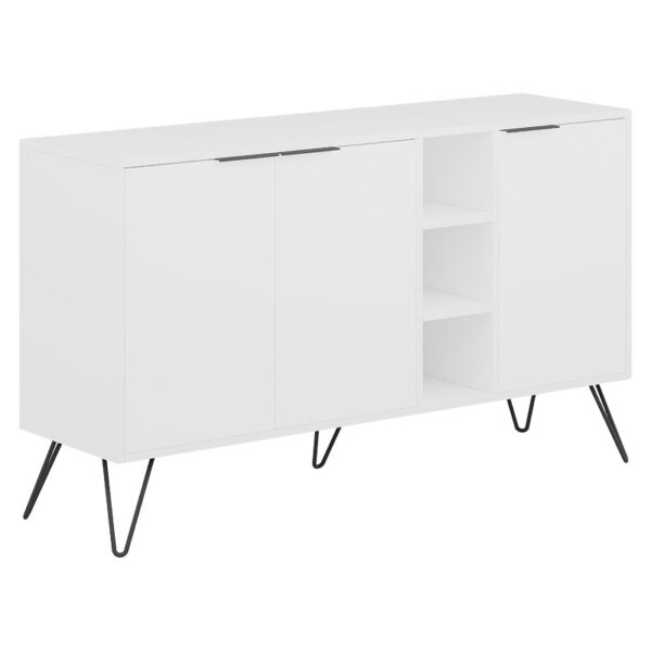 Buffet Clara pakoworld in white colour 142×35.5x82cm 119-001133