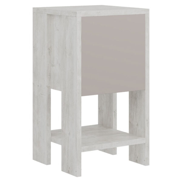 Nightstand Ema pakoworld in white antique-mocha color 30x30x55cm 119-001134