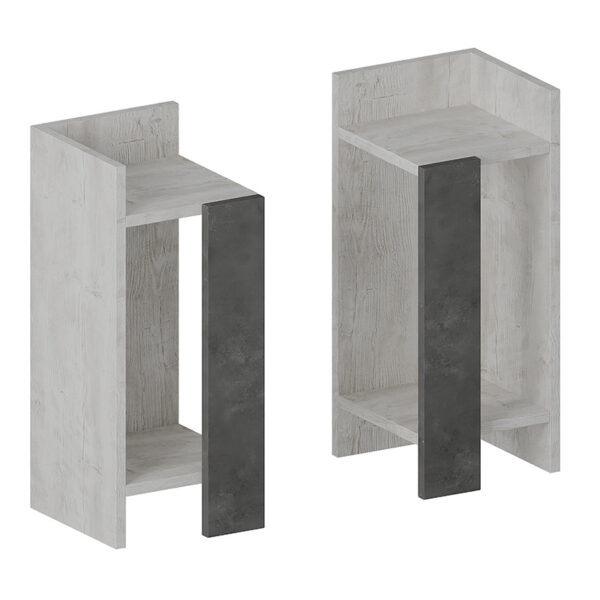 Nightstand Immerse pakoworld set 2 pics antique white-grey 27x25x60cm 119-001172