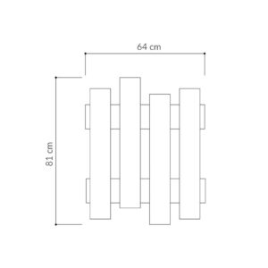 Κρεμάστρα Wave pakoworld ανθρακί μελαμίνης 64x4x81εκ 119-001183
