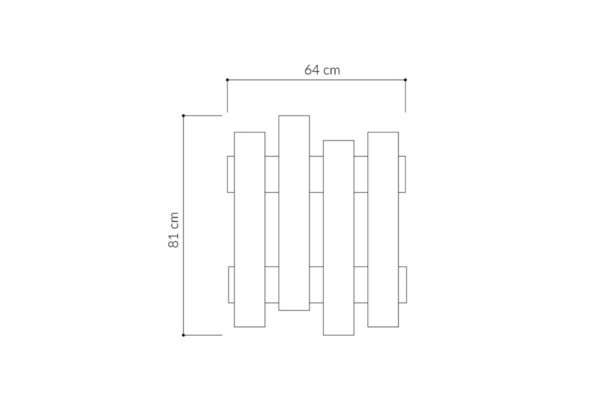 Κρεμάστρα Wave pakoworld ανθρακί μελαμίνης 64x4x81εκ 119-001183