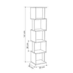 Βιβλιοθήκη – στήλη Piri pakoworld oak μελαμίνης 35x30x161εκ 119-001185