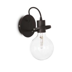 IDEAL LUX Επιτοίχιο Φωτιστικό RADIO 1xE27 Μαύρου Χρώματος – 119502