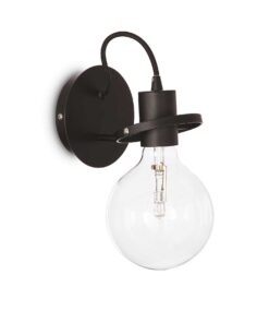IDEAL LUX Επιτοίχιο Φωτιστικό RADIO 1xE27 Μαύρου Χρώματος – 119502