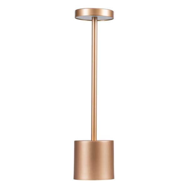 GloboStar® JOJO 76522 Μοντέρνο Επιτραπέζιο Φωτιστικό Πορτατίφ LED 1.5W 105lm 120° DC 5V Επαναφορτιζόμενο με Μπαταρία Li-ion 1800mAh – Διακόπτη Αφής με 3 Εναλλαγές Φωτισμού CCT Θερμό – Φυσικό – Ψυχρό 1500K – 4500K – 6000K Dimmable – D8 x H34cm – Χάλκινο