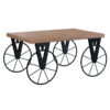 Coffee table Bike pakoworld in black-walnut color 85x55x41cm 120-000049