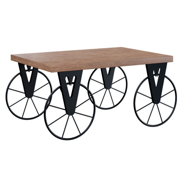 Coffee table Bike pakoworld in black-walnut color 85x55x41cm 120-000049