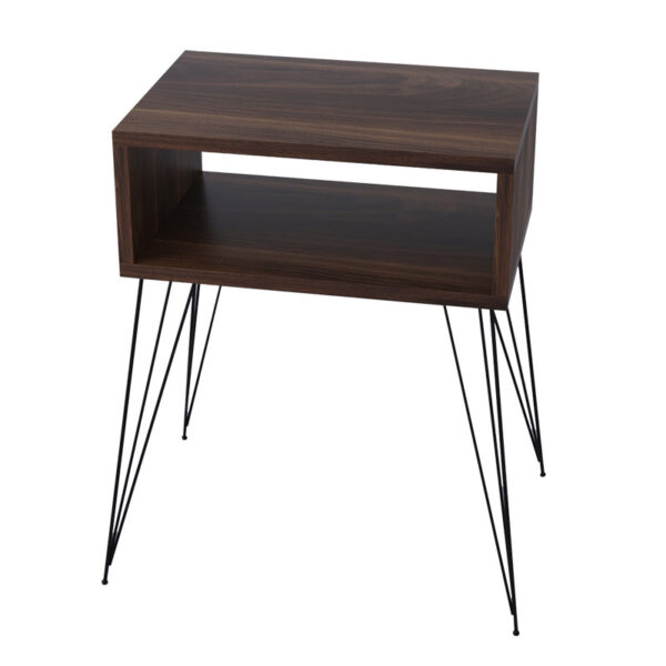 Nightstand Naida pakoworld walnut-black 45x30x59cm 120-000140