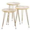 Side tables set 3pcs Buena pakoworld white marble imitation-gold 120-000242