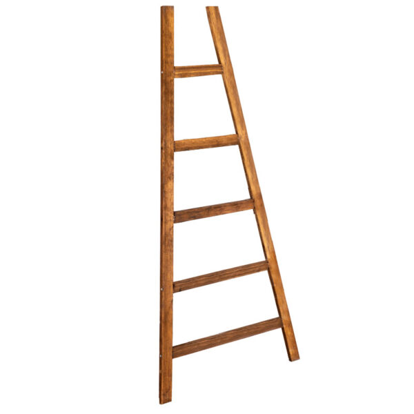 Towel rack-staircase Caen I pakoworld wooden in natural-black colour 120-000353