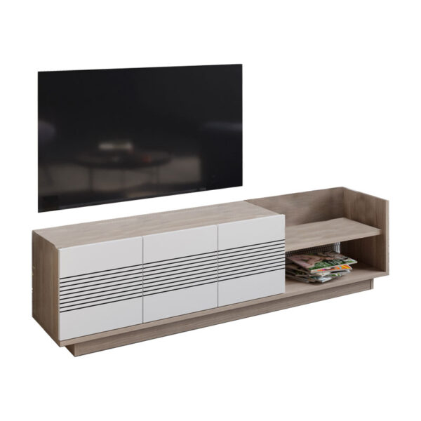 Tv stand Yubo pakoworld white-natural 167.6x35x43cm 120-000359