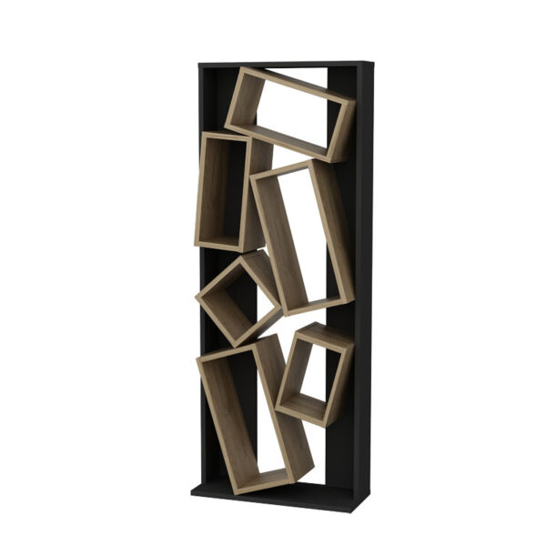 Bookcase Jamey pakoworld sonoma-black 60x24x153,6cm 120-000367
