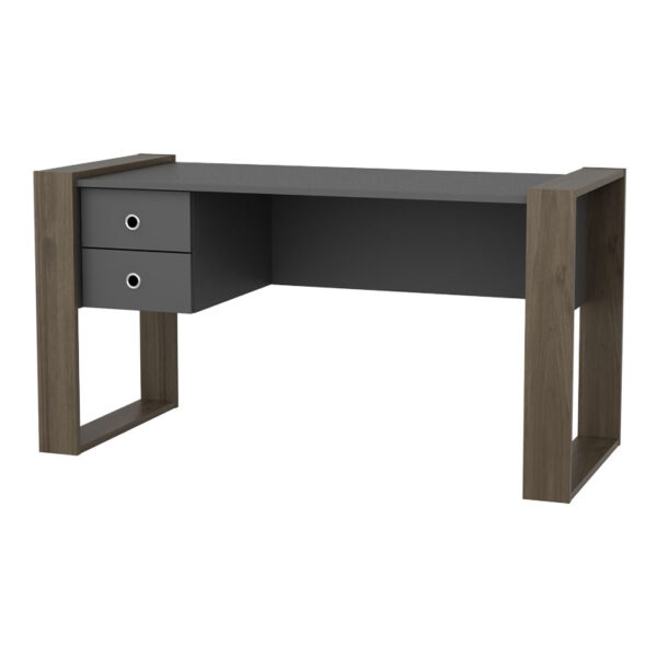 Work desk Astin pakoworld melamine grey-walnut 138x60x72cm 120-000375