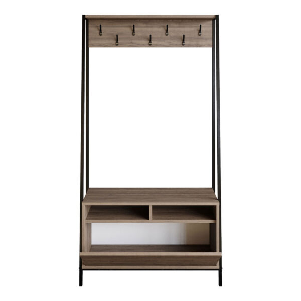 Entrance furniture Foxtel pakoworld walnut-black 94x35x180cm 120-000381