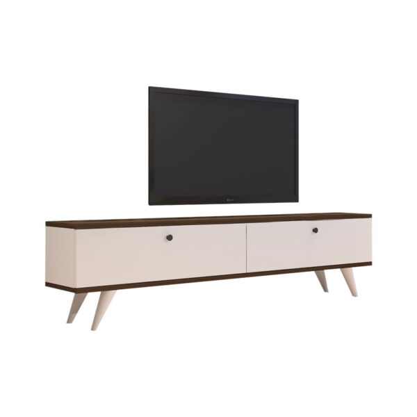 Floxie pakoworld melamine TV cabinet white-walnut 160x25x35cm 120-000389
