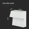 Επιτοίχιο φωτιστικό LED σκάλας τετράγωνο 3W 4000K φυσικό λευκό IP65 με λευκό σώμα V-TAC – 121403