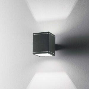 IDEAL LUX Φωτιστικό Τοίχου Βεράντας SNIF 1xG9 IP44 Μαύρου Χρώματος – 123080