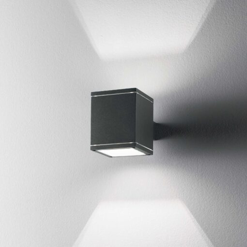 IDEAL LUX Φωτιστικό Τοίχου Βεράντας SNIF 1xG9 IP44 Μαύρου Χρώματος – 123080