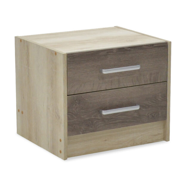 Nightstand Olympus pakoworld with 2 drawers in castillo-toro colour 47,5x40,5x40,5 123-000015