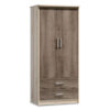 Wardrobe Olympus pakoworld with 2 doors and drawers in castillo-toro colour 81x57x183 123-000021