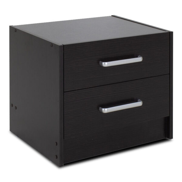 Nightstand Olympus pakoworld with 2 drawers in wenge colour 47,5×40,5×40,5 123-000051