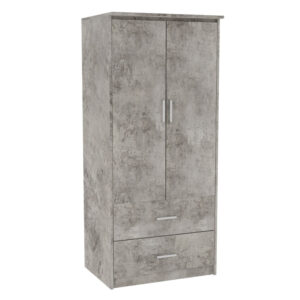Wardrobe Olympus pakoworld with 2 doors and drawers in antique anthracite colour 81x57x183 123-000187