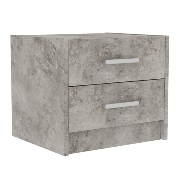 Nightstand Olympus pakoworld with 2 drawers in antique anthracite colour 47.5×40.5×40.5 123-000192
