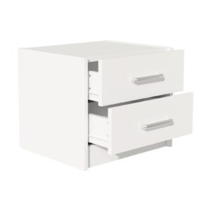 Κομοδίνο OLYMPUS pakoworld με 2 συρτάρια χρώμα λευκό 47.5×40.5×40.5εκ 123-000212