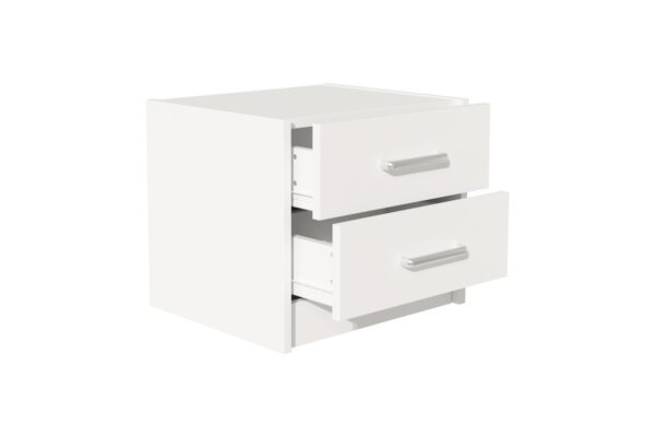 Κομοδίνο OLYMPUS pakoworld με 2 συρτάρια χρώμα λευκό 47.5×40.5×40.5εκ 123-000212