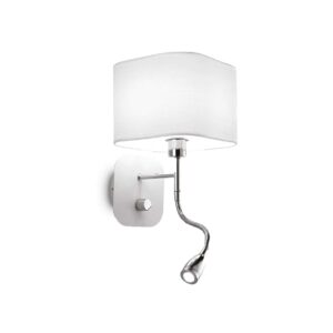 IDEAL LUX Απλίκα Τοίχου με LED Αναγνώστη HOLIDAY 1xE14 Λευκού Χρώματος – 124162