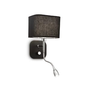 IDEAL LUX Επιτοίχιο Φωτιστικό με LED Αναγνώστη HOLIDAY 1xE14 Μαύρου Χρώματος – 124179