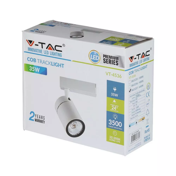 LED φωτιστικό ράγας COB 35W 3000K Θερμό λευκό V-TAC – 1255