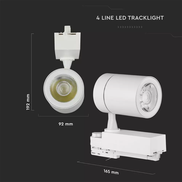 LED φωτιστικό ράγας COB 35W 3000K Θερμό λευκό V-TAC – 1255