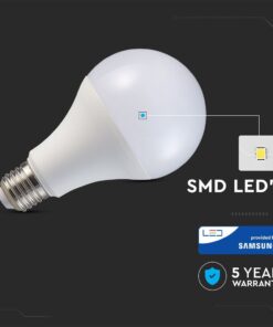 LED Λάμπα E27 A80 18W V-TAC PRO Samsung Chip 200° 2000lm Θερμό Λευκό 3000K – 126
