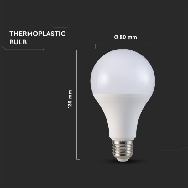 LED Λάμπα E27 A80 18W V-TAC PRO Samsung Chip 200° 2000lm Θερμό Λευκό 3000K – 126