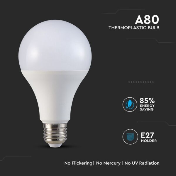 LED Λάμπα E27 A80 18W V-TAC PRO Samsung Chip 200° 2000lm Θερμό Λευκό 3000K – 126