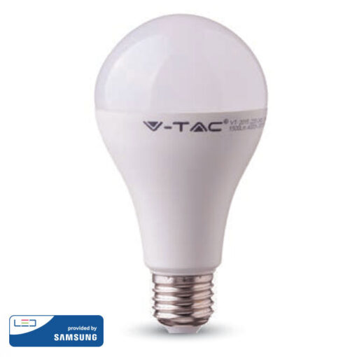 LED Λάμπα E27 A80 18W V-TAC PRO Samsung Chip 200° 2000lm Θερμό Λευκό 3000K – 126