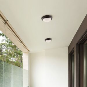 LED Φωτιστικό Πλαφονιέρα 8W V-TAC Στρογγυλό Μαύρο Αδιάβροχο IP65 Θερμό Λευκό 3000Κ – 1261