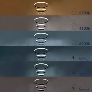 GloboStar® DIAMOND TRIO 61137-DECO Κρεμαστό Φωτιστικό Δαχτυλίδι-Κύκλος LED CCT 100W 12123lm 360° AC 220-240V – Εναλλαγή Φωτισμού μέσω Τηλεχειριστηρίου All In One Ψυχρό 6000k+Φυσικό 4500k+Θερμό 2700k Dimmable Φ25+40+60cm – Χρυσό Βούρτσας – 3 Years Warranty