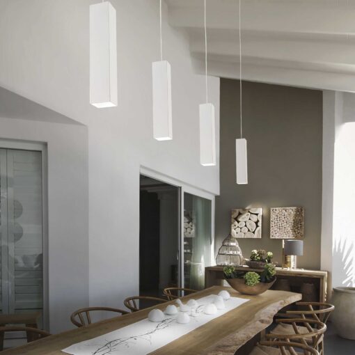 IDEAL LUX Κρεμαστό Φωτιστικό Οροφής SKY 1xGU10 Λευκού Χρώματος – 126906