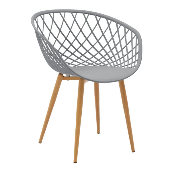 Chair Ezra pakoworld PP grey-natural leg 127-000008