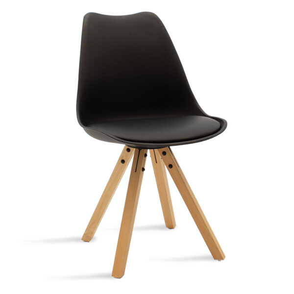 Chair Caron pakoworld PP black-natural leg 127-000010