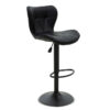 Bar stool Coozy pakoworld adjustable height black matte metal with PU in black 127-000089