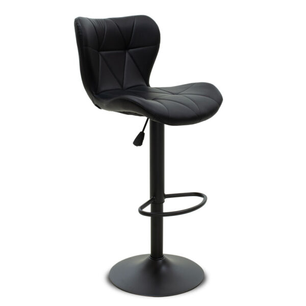 Bar stool Coozy pakoworld adjustable height black matte metal with PU in black 127-000089