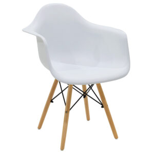 Propylene armchair Julita pakoworld white – oak 127-000125